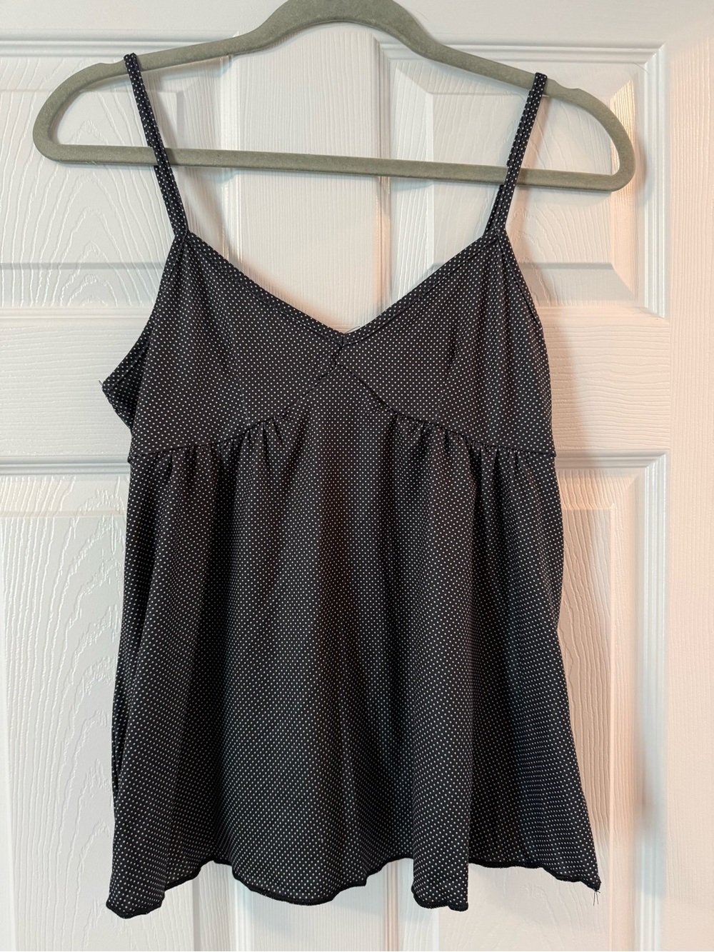 Black Polka Dot Spaghetti-Strap Tank Top